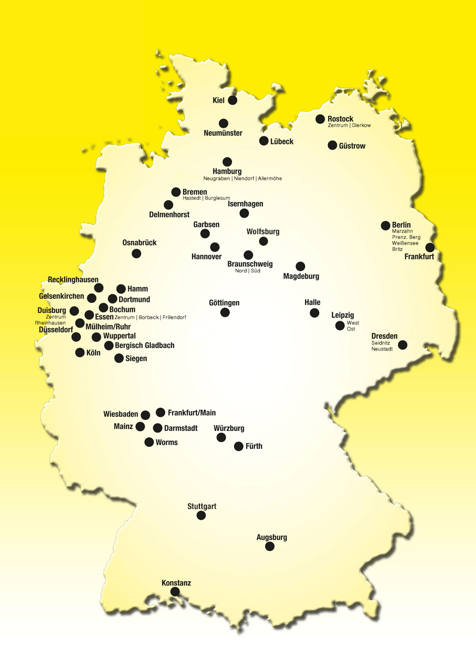 Quick Reifendiscount Filialnetz Deutschland Karte